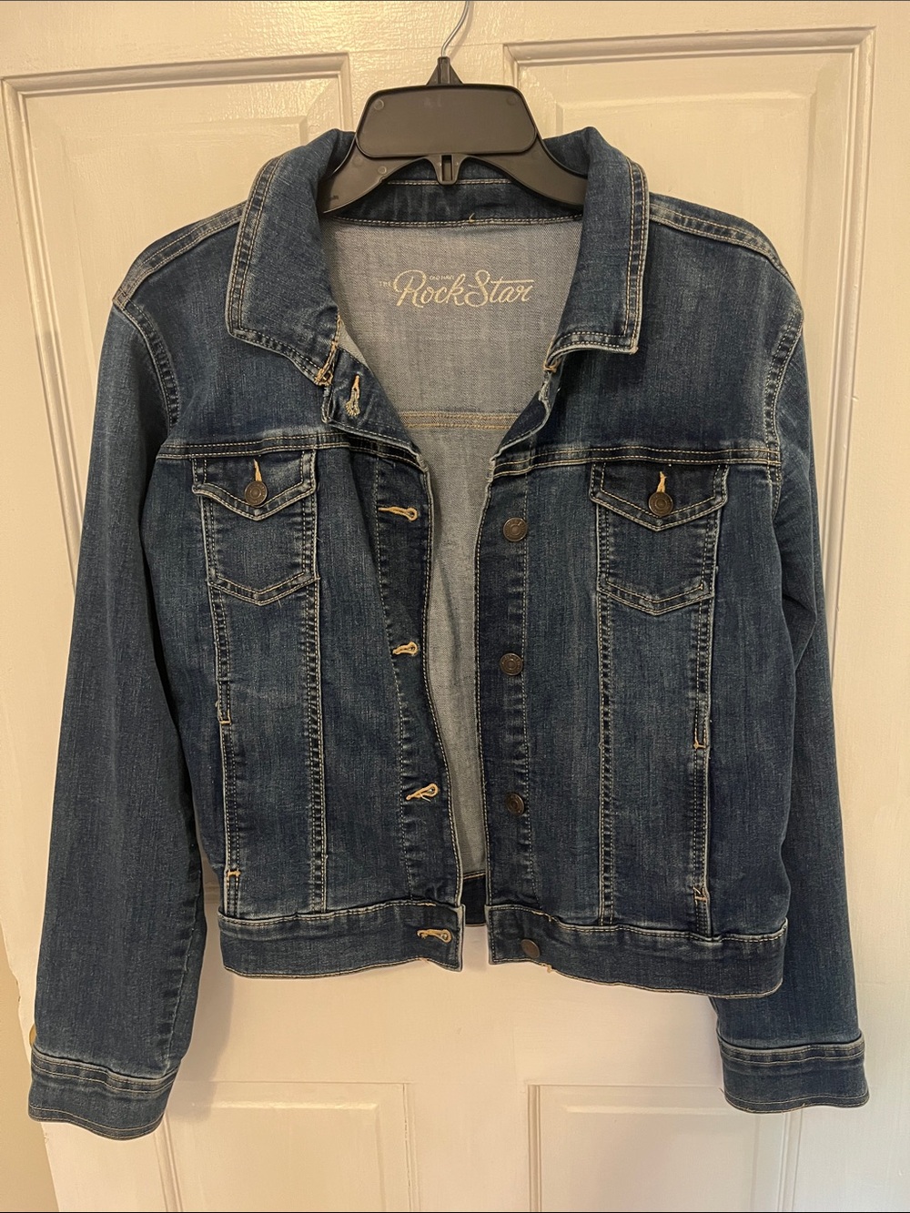 Old Navy RockStar Medium Blue Denim Jean Jacket